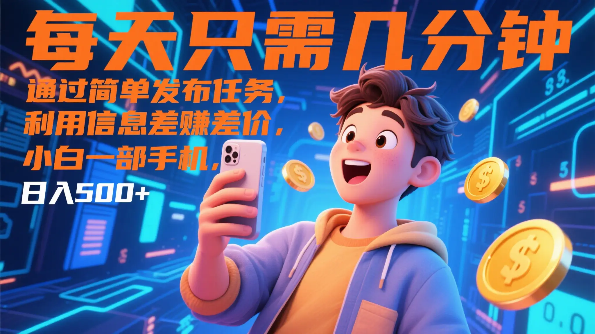 每天只需几分钟,通过简单发布任务,利用信息差赚差价,小白一部手机,日入500+-创业猫 每天只需几分钟,通过简单发布任务,利用信息差赚差价,小白一部手机,日入500+