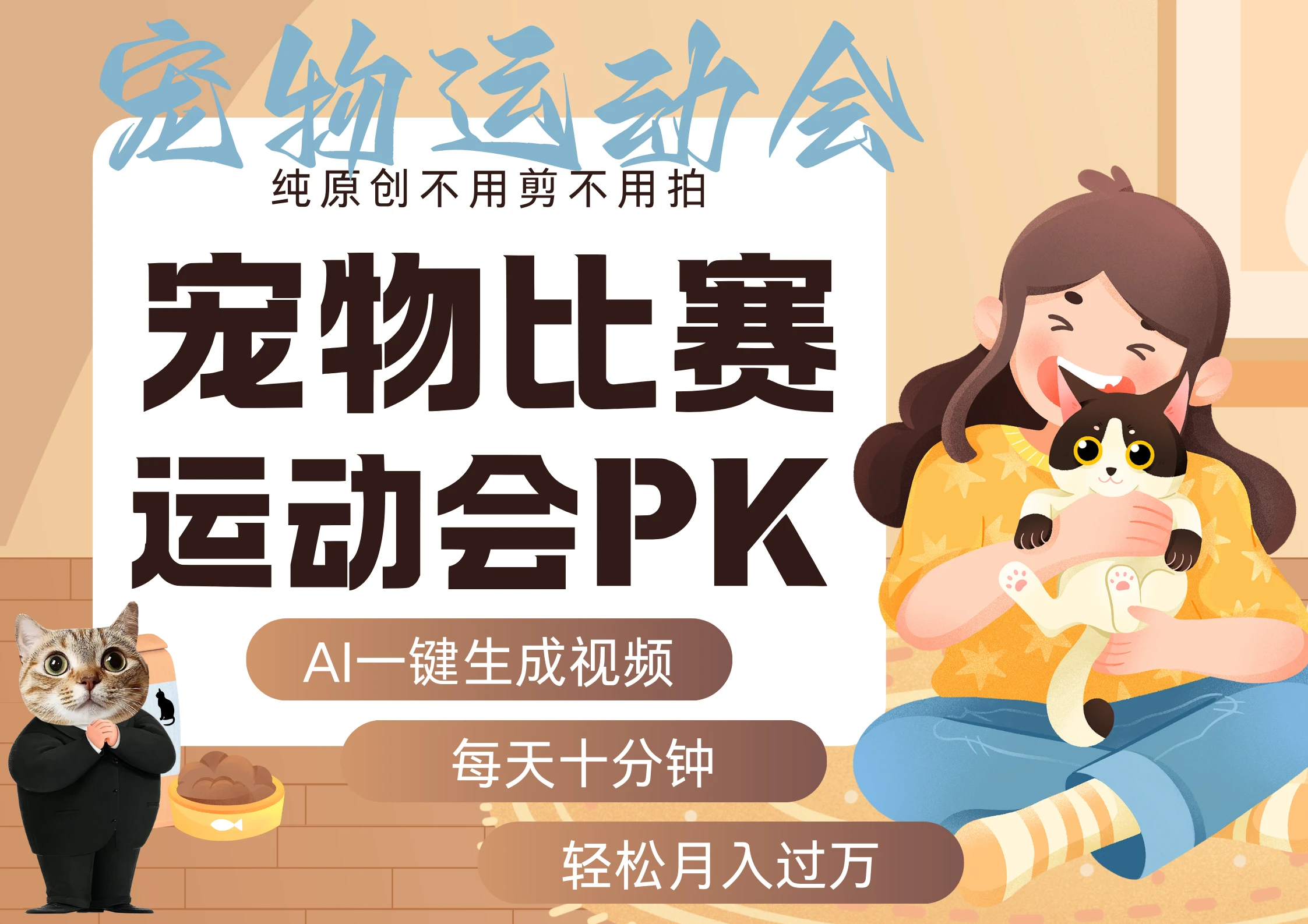 【精】AI萌宠运动员跳水 射击 篮球 足球比赛 每天十分钟 附详细提示词文案库 创作者分成 月入5W+-创业猫 【精】AI萌宠运动员跳水 射击 篮球 足球比赛 每天十分钟 附详细提示词文案库 创作者分成 月入5W+