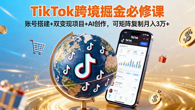 【精】TikTo跨境掘金必修课,账号搭建+双变现项目+AI创作,可矩阵复制月入3万+-创业猫 【精】TikTo跨境掘金必修课,账号搭建+双变现项目+AI创作,可矩阵复制月入3万+
