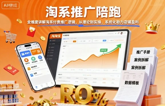 【精】淘系推广陪跑,全维度讲解淘系付费推广逻辑,从理论到实操,系统化助力店铺盈利-创业猫 【精】淘系推广陪跑,全维度讲解淘系付费推广逻辑,从理论到实操,系统化助力店铺盈利