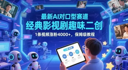 最新AI对口型赛道，经典影视剧趣味二创，1条视频涨粉4000+，保姆级教程