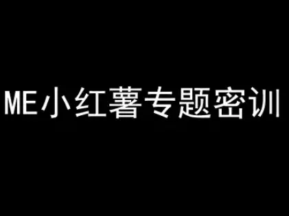 ME小红薯专题密训-小红书电商教程