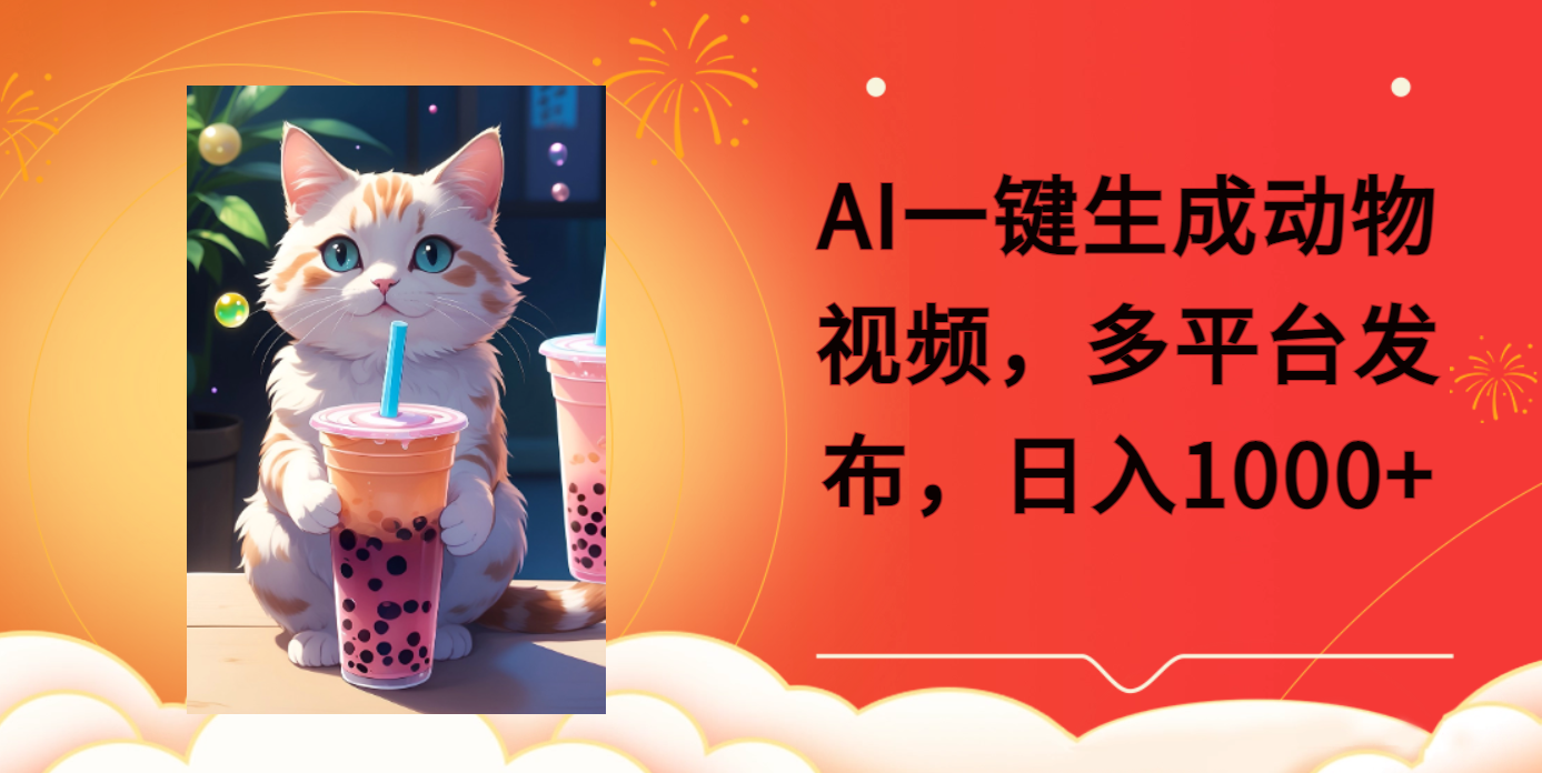 AI一键生成动物搞笑视频，多平台发布，轻松破千万播放，日入2000+，小白轻松上手