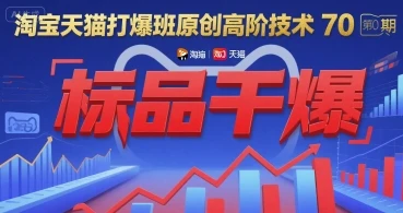 【精】淘宝天猫打爆班原创高阶技术第70期：标品干爆