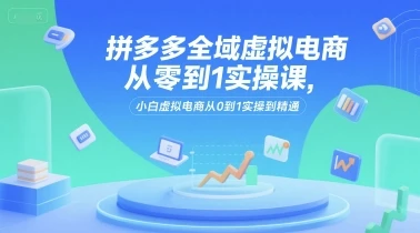 【精】拼多多全域虚拟电商从零到1实操课，小白虚拟电商从0到1实操到精通