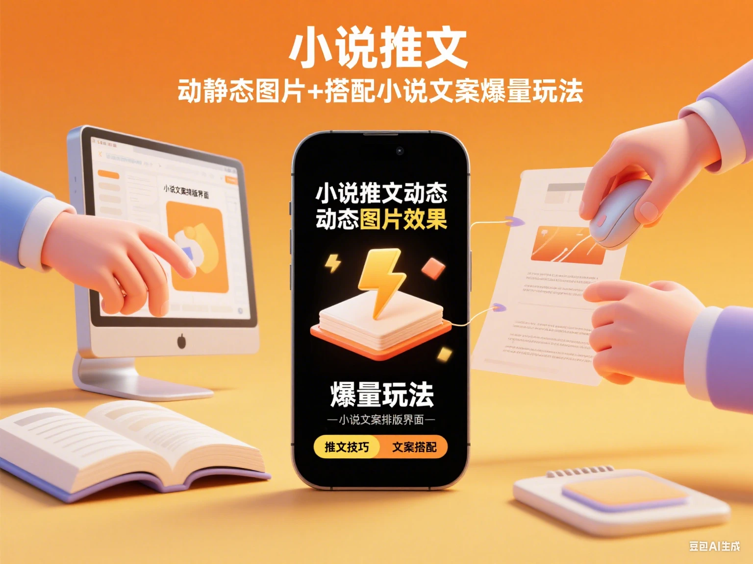 小说推文 动静态图片+搭配小说文案爆量玩法