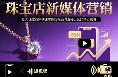 【精】珠宝店新媒体营销，助力珠宝商家快速掌握短视频与直播运营的核心策略