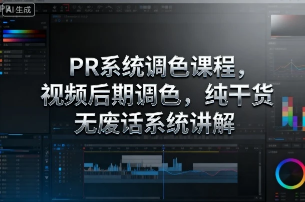 【精】PR系统调色课程，视频后期调色，纯干货无废话系统讲解