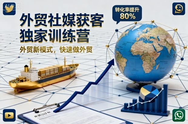 【精】外贸社媒获客独家训练营，外贸新模式，快速做外贸