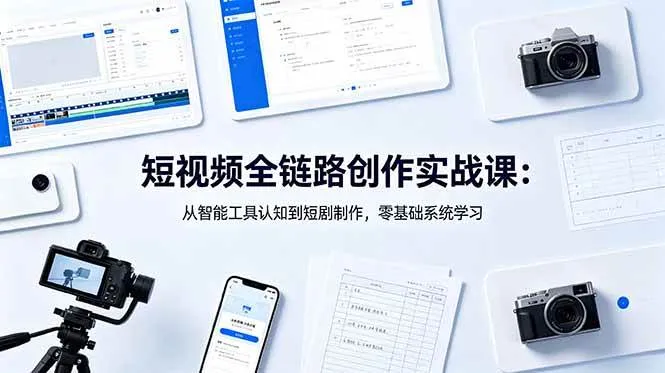 【精】林天宇短视频全链路创作实战课:从智能工具认知到短剧制作,零基础系统学习