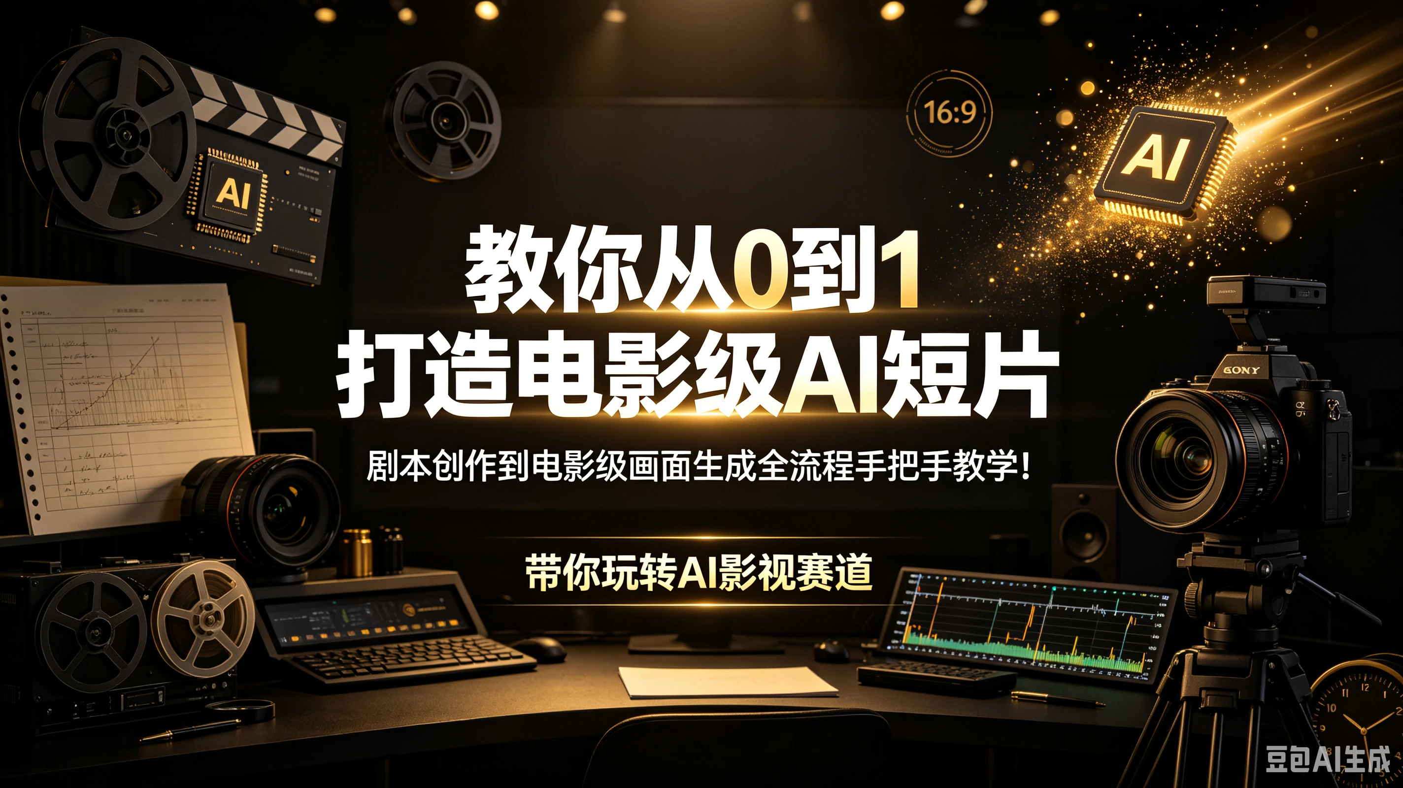 【精】教你从0到1打造电影级AI短片 剧本创作到电影级画面生成全流程手把手教学!带你玩转AI影视赛道