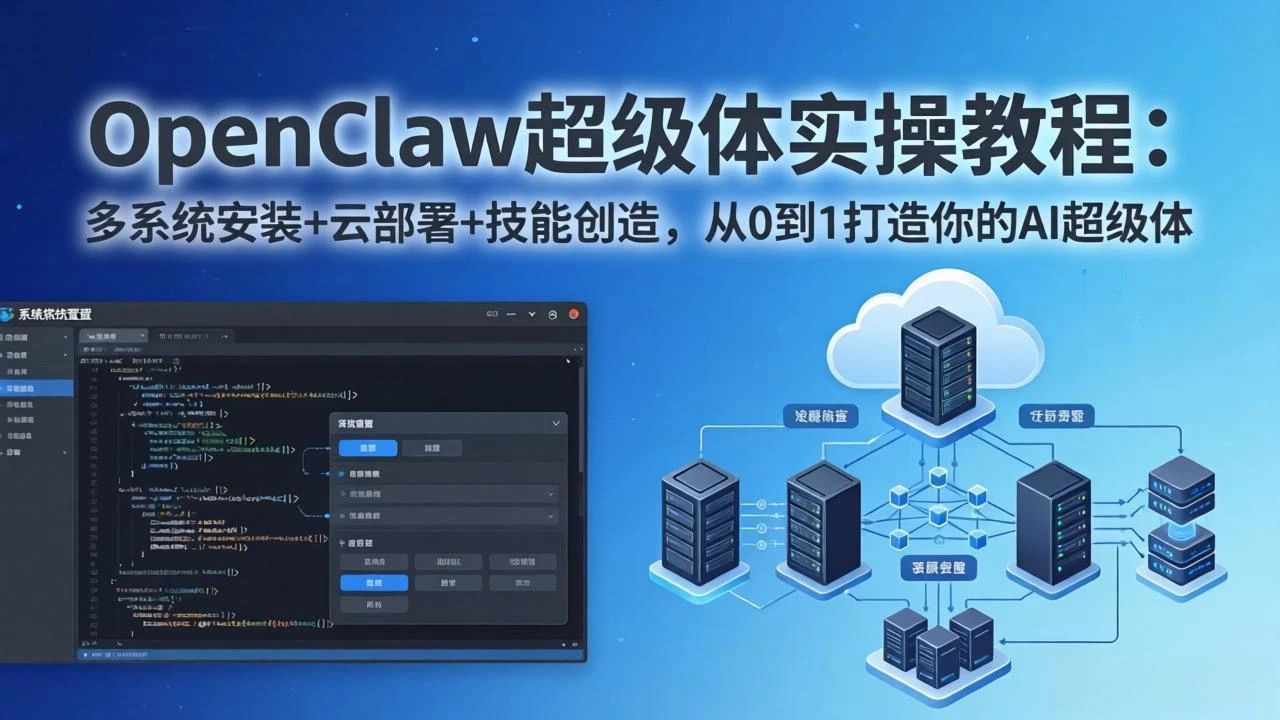 【精】OpenClaw-小龙虾 AI超级体实战指南:多系统安装+云部署+技能创造,从0到1构建你的被动收入项目 【精】OpenClaw-小龙虾 AI超级体实战指南:多系统安装+云部署+技能创造,从0到1构建你的被动收入项目
