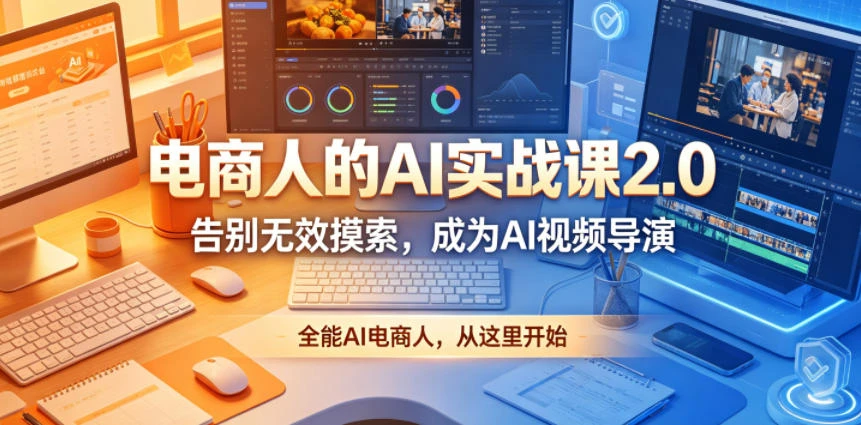 【精】电商人的AI实战课2.0,告别无效摸索,成为AI视频导演,全能AI电商人,从这里开始