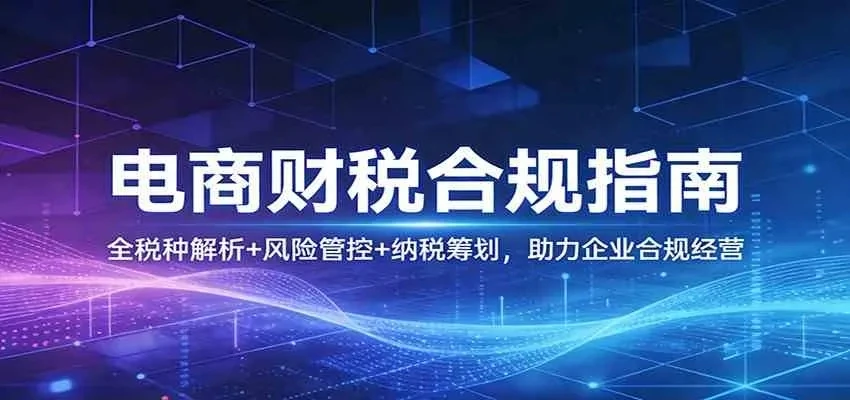 【精】电商财税合规指南：全税种解析+风险管控+纳税筹划，助力企业合规经营