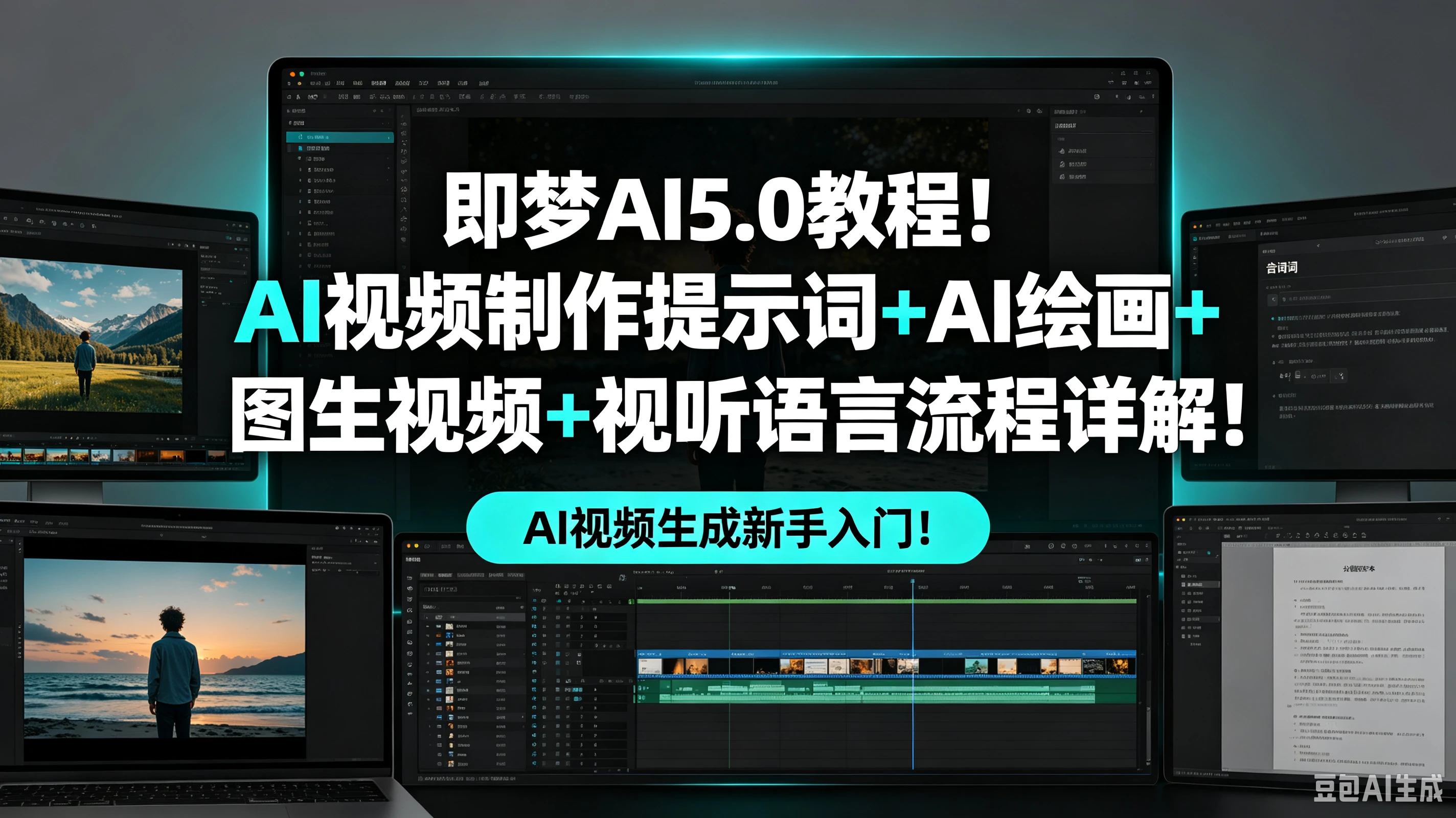【精】即梦AI5.0教程!AI视频制作提示词+AI绘画+图生视频+视听语言流程详解! AI视频生成新手入门!