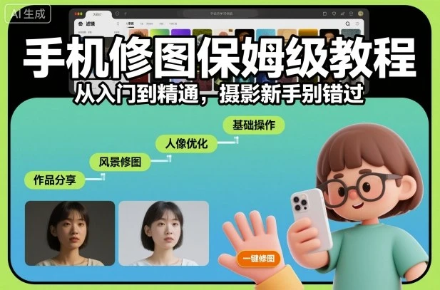 【精】手机修图保姆级教程，从入门到精通，摄影新手别错过