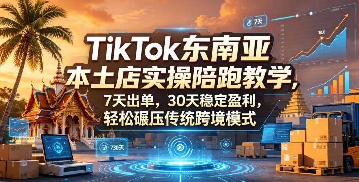【精】TikTok东南亚本土店实操陪跑教学,7天出单,30天稳定盈利,轻松碾压传统跨境模式 【精】TikTok东南亚本土店实操陪跑教学,7天出单,30天稳定盈利,轻松碾压传统跨境模式