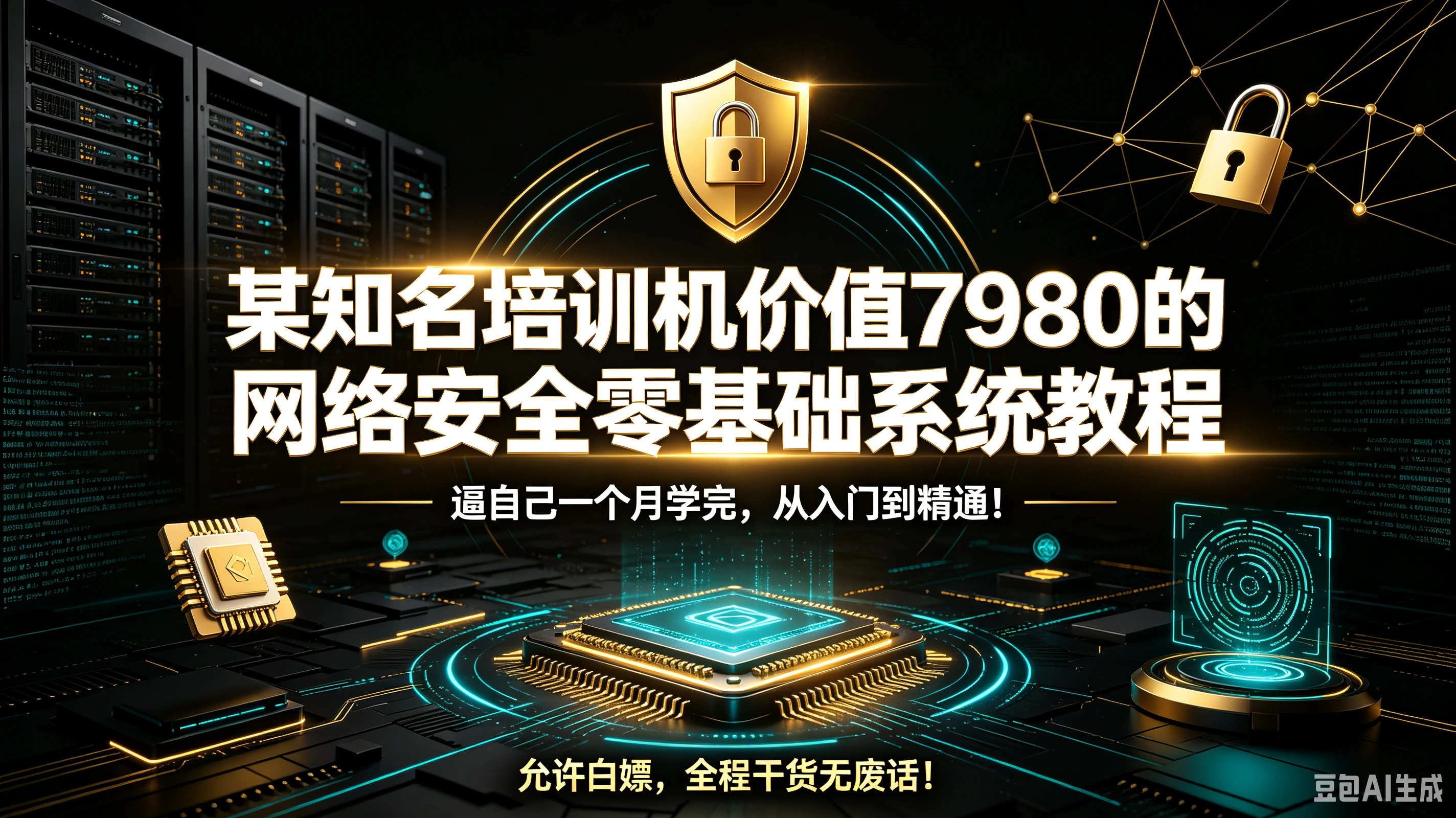 【精】某知名培训机价值7980的网络安全零基础系统教程,逼自己一个月学完,从入门到精通!允许白嫖,全程干货无废话!