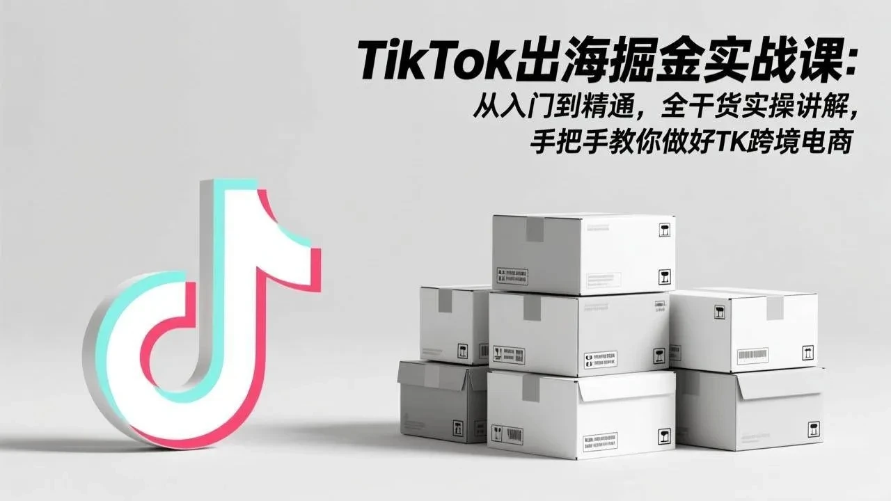 【精】TikTok出海掘金实战课:从入门到精通,全干货实操讲解,手把手教你做好TK跨境电商