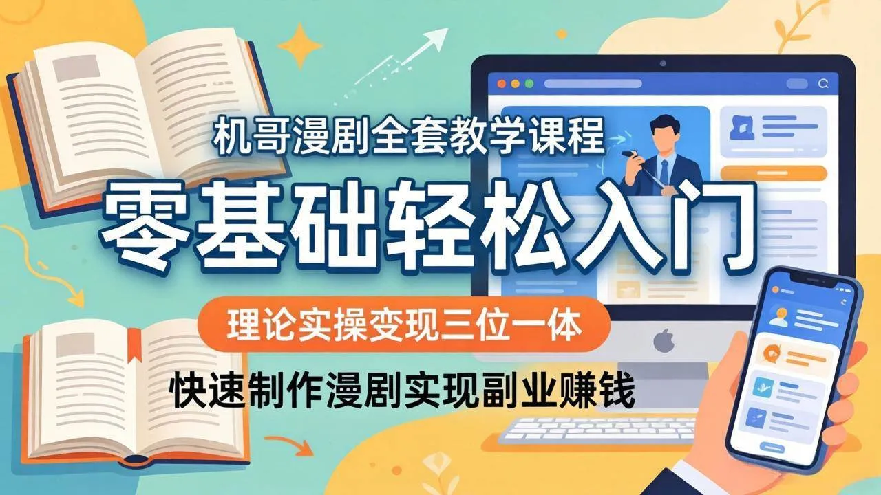 【精】飞机哥漫剧全套教学课程,理论实操变现三位一体,零基础轻松入门,快速制作漫剧实现副业赚钱