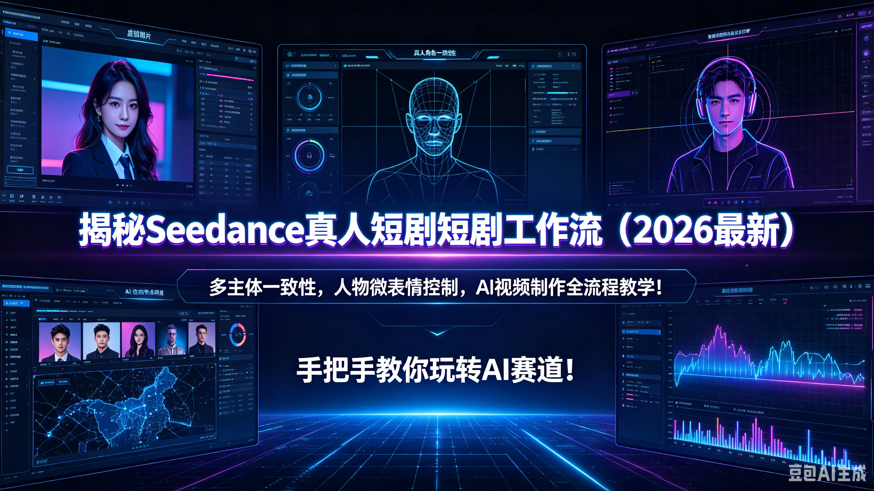 【精】揭秘Seedance真人短剧短剧工作流(2026最新)多主体一致性,人物微表情控制,AI视频制作全流程教学!手把手教你玩转AI赛道!