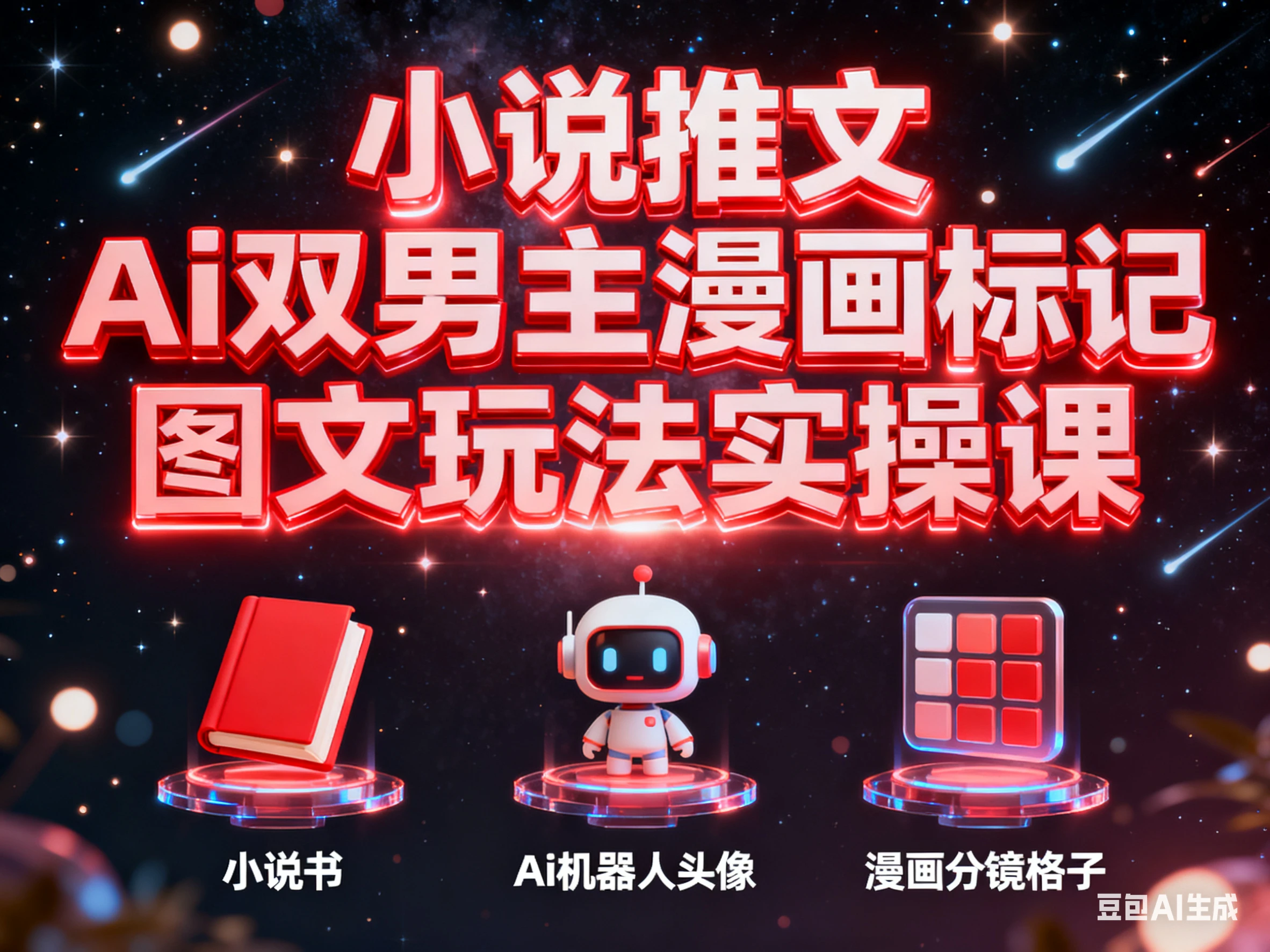 小说推文 Ai双男主漫画标记图文玩法实操课
