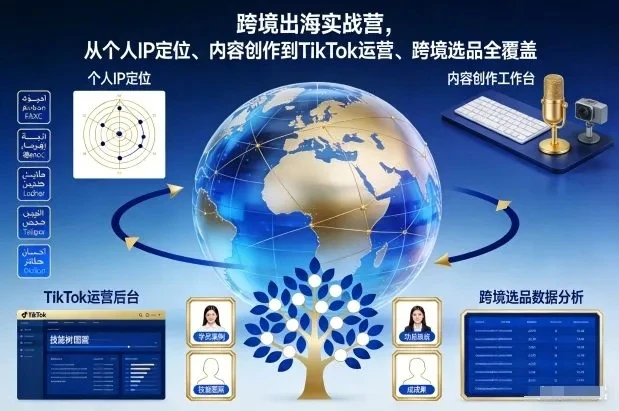 【精】跨境出海实战营，从个人IP定位、内容创作到TikTok运营、跨境选品全覆盖
