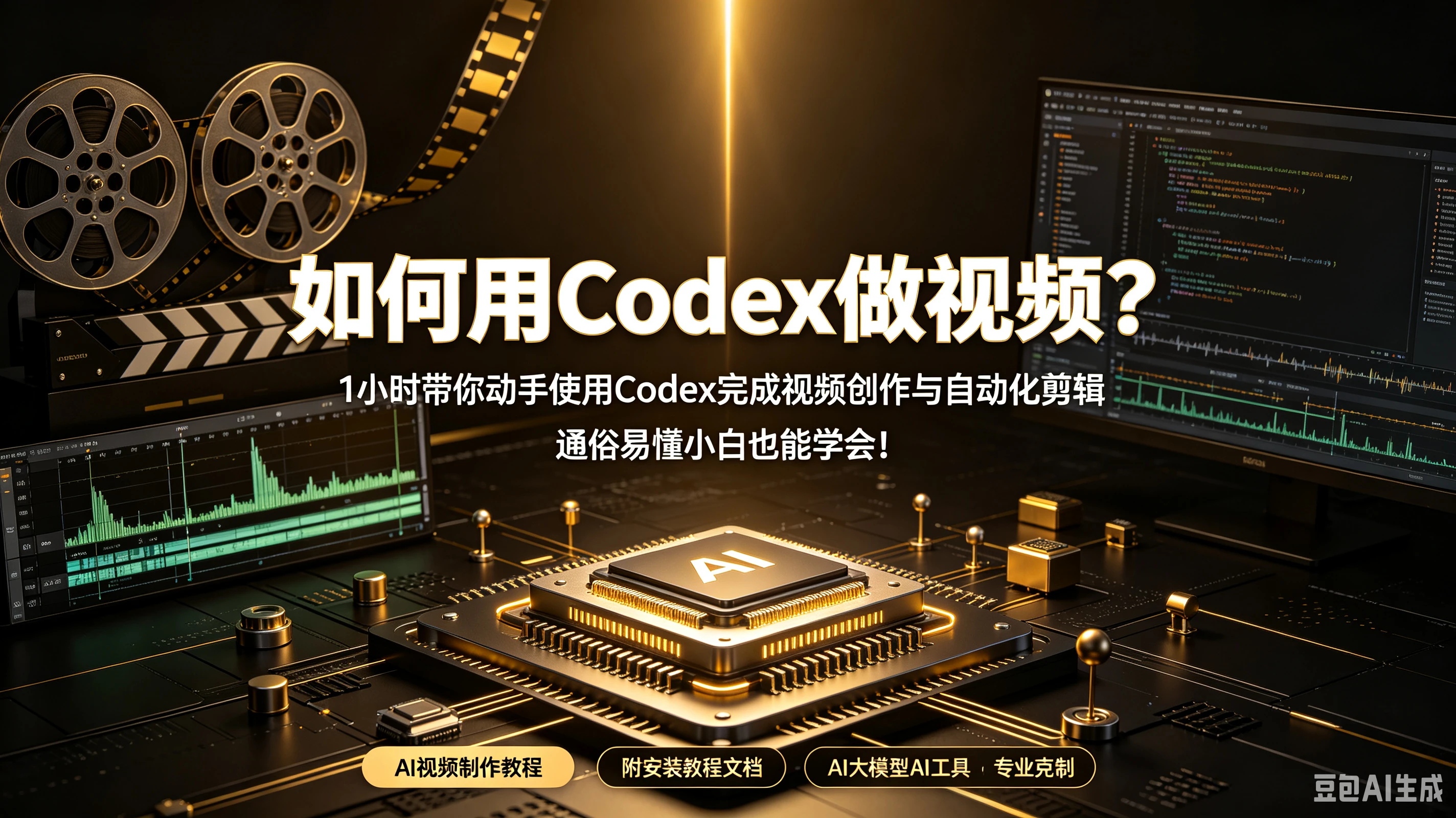 【精】如何用Codex做视频?1小时带你动手使用Codex完成视频创作与自动化剪辑,通俗易懂小白也能学会!AI视频制作教程附安装教程文档AI大模型AI工具