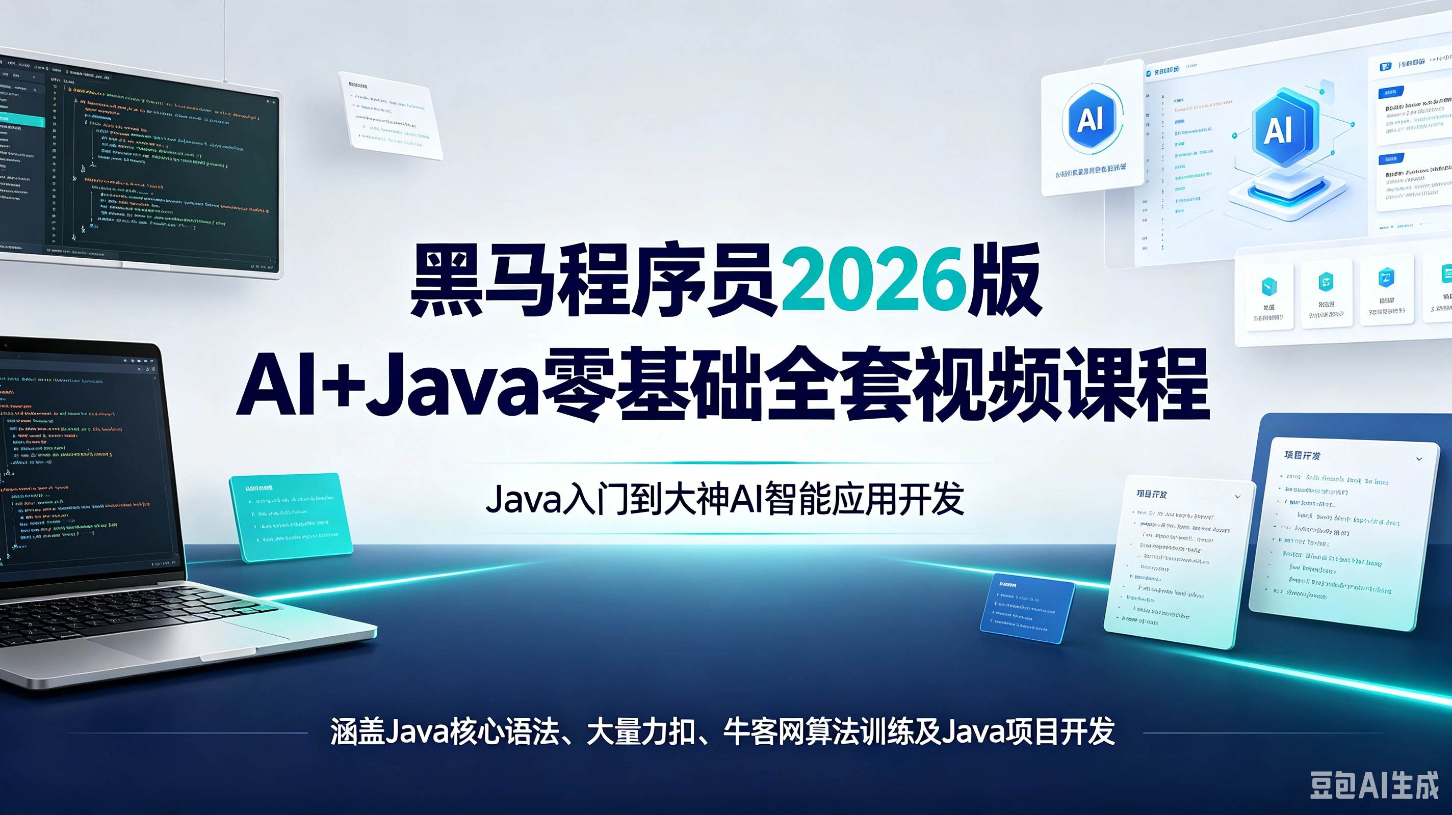 【精】黑马程序员2026版AI+Java零基础全套视频课程,Java入门到大神AI智能应用开发,涵盖Java核心语法、大量力扣、牛客网算法训练及Java项目开发
