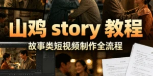 【精】山鸡 story 教程|故事类短视频制作全流程|4 节系统课掌握情感故事视频核心技巧