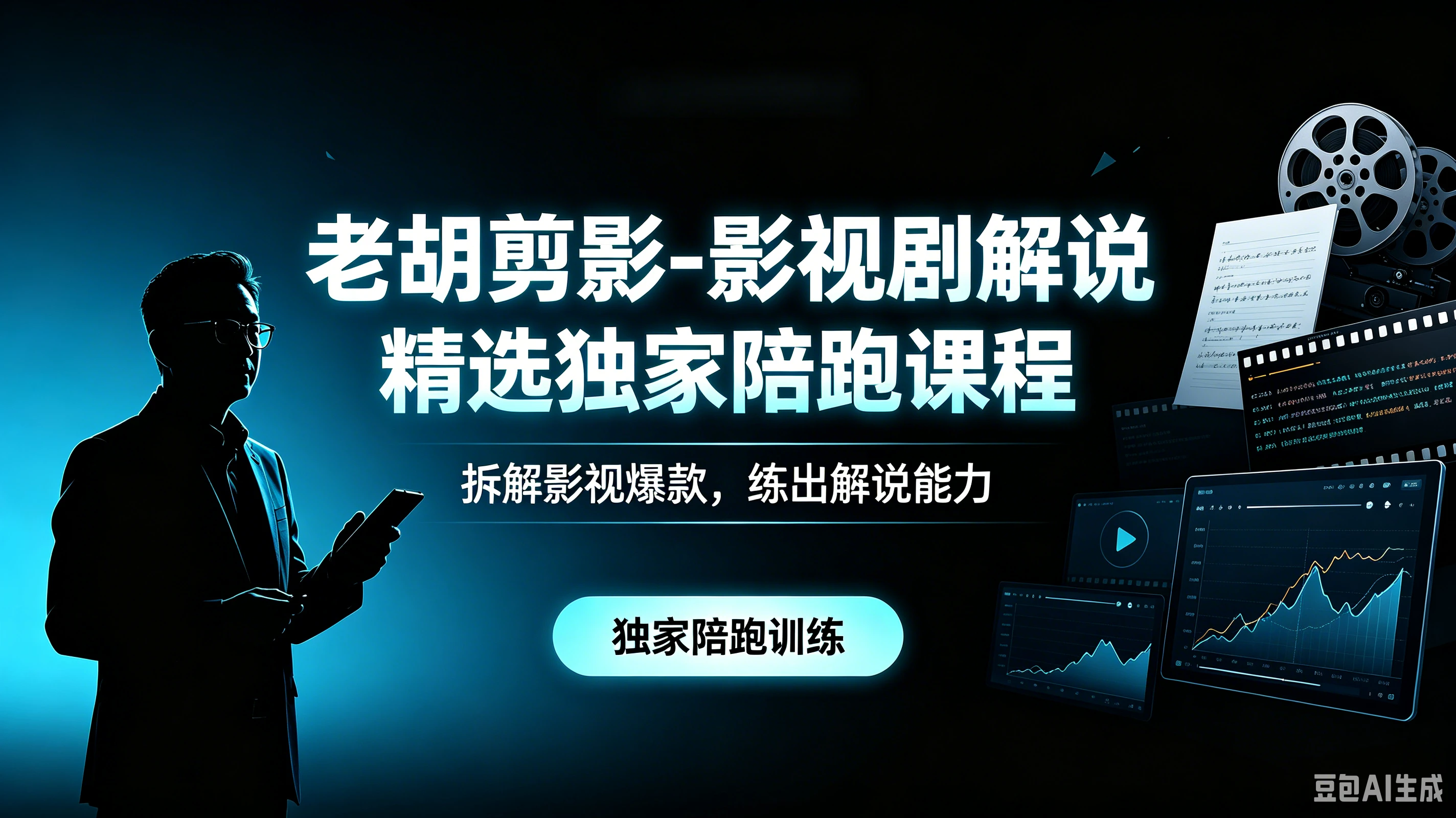 【精】老胡剪影-影视剧解说精选独家陪跑课程，拆解影视爆款，练出解说能力