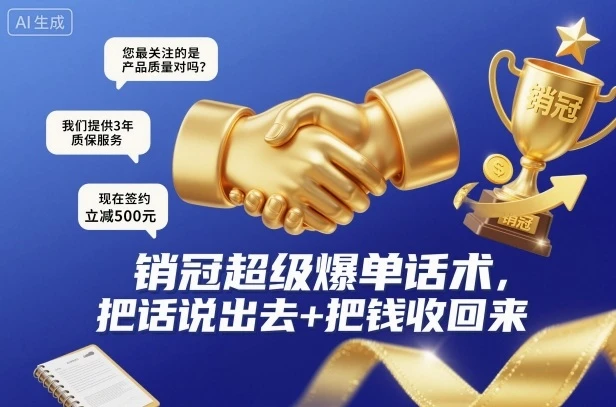 【精】销冠超级爆单话术，把话说出去+把钱收回来